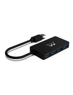 EWENT HUB USB 3.2 Gen 1, 4 portas, adicional DC alimentação Jack 3.5mm