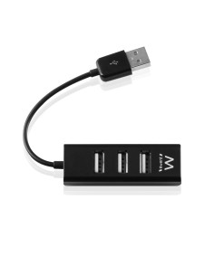 EWENT Mini HUB 2.0 High Speed de 4 Portas Preto 2