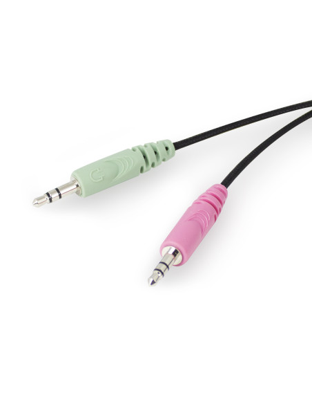 EWENT Headsets stereo com microfone e controlo de volume, jack 2x3.5mm