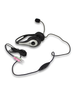 EWENT Headsets stereo com microfone e controlo de volume, jack 2x3.5mm 2