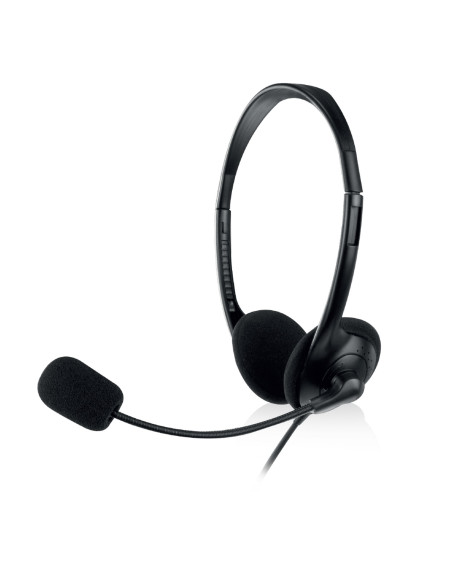 EWENT Headsets com microfone, jack 2x3.5mm, cabo 2.1m