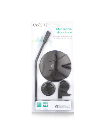 EWENT Microfone multimédia, cabo 1.8m