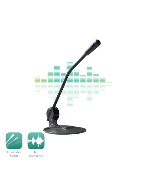 EWENT Microfone multimédia, cabo 1.8m