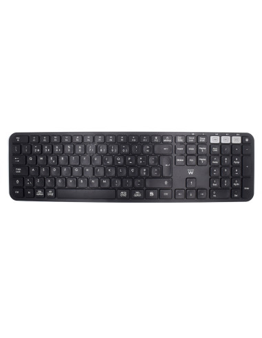 EWENT Teclado Wireless Bluetooth Multi-connect, Wireless 2.4Ghz e Blue
