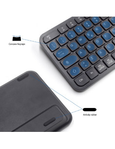 EWENT Teclado Wireless Bluetooth Multi-connect, Wireless 2.4Ghz e Blue 2