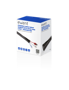 EWENT Maga Flexível para Organizar Cabos com Fecho, 1000x85mm