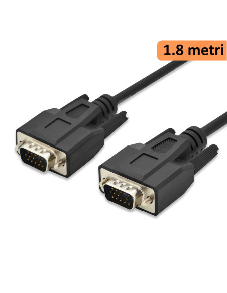 EWENT Cabo VGA 15pin HD plug M/M, CU,AWG28, 1.8m