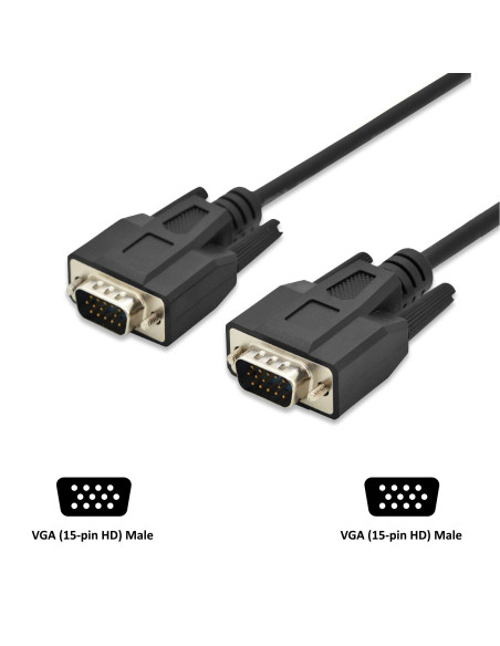 EWENT Cabo VGA 15pin HD plug M/M, CU,AWG28, 1.8m