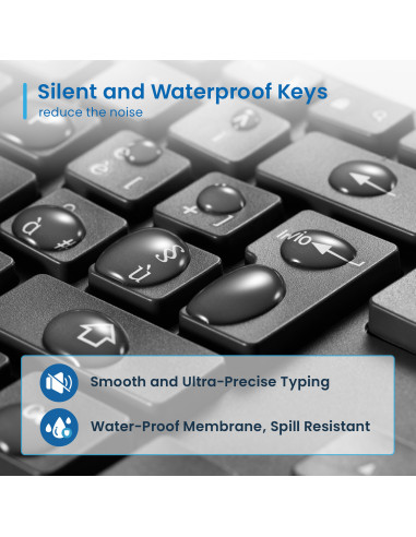 EWENT Teclado Ergonómico Bluetooth BT1 5.0 + BT2 3.0 Receptor USB A, b