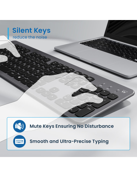 EWENT Teclado multimodo sem fios iluminado - layout PT