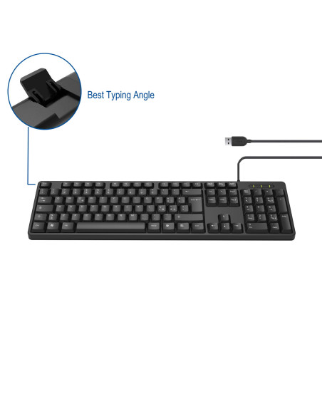 EWENT Teclado USB Preto Slim