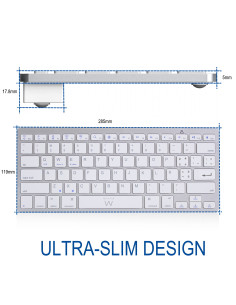 EWENT Teclado Bluetooth Universal iOS/Android/Win, ultra slim, cinza 2