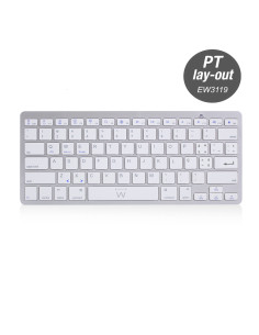 EWENT Teclado Bluetooth Universal iOS/Android/Win, ultra slim, cinza