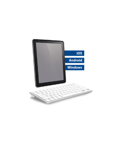 EWENT Teclado Bluetooth Universal iOS/Android/Win, ultra slim, cinza