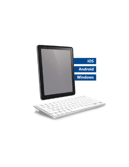 EWENT Teclado Bluetooth Universal iOS/Android/Win, ultra slim, cinza