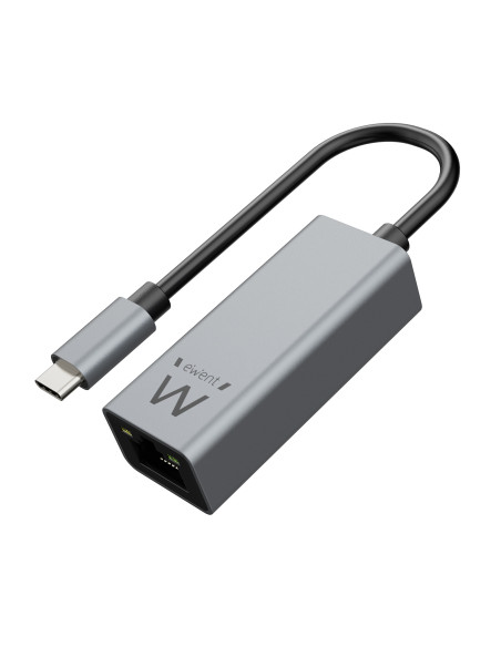 EWENT Adaptador de Rede Gigabit USB C, Aluminio, Space Grey