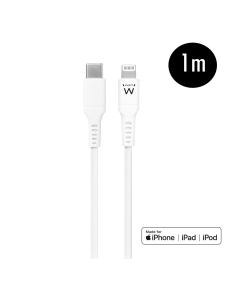 EWENT Cabo USB C para Lightning, Cetificado MFI, 1m