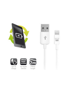 EWENT Cabo Lightning USB2.0, Cetificado MFI, 2m 2