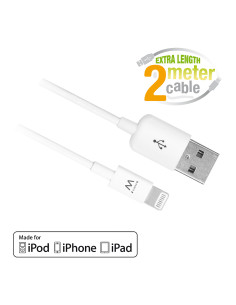 EWENT Cabo Lightning USB2.0, Cetificado MFI, 2m