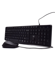 EWENT Teclado Low Profile e Rato com fio Óptico 1000dpi, teclas silenc 2