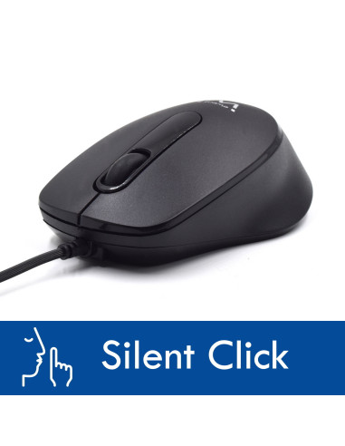 EWENT Teclado Low Profile e Rato com fio Óptico 1000dpi, teclas silenc