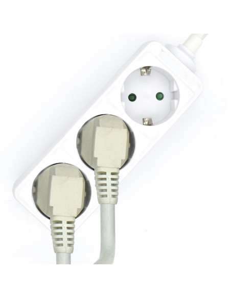 EWENT Tomada múltipla de 3 entradas, cabo 1.5m, branca