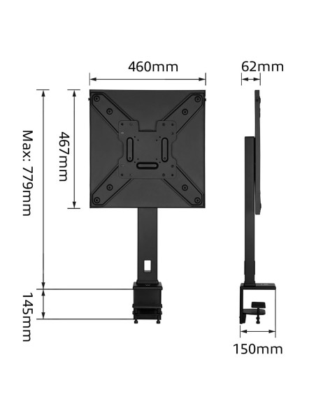 EWENT Suporte TV Grampo, 37 - 55", Max VESA 400x400