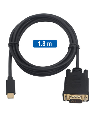 EWENT Cabo Conversor USB Tipo C para VGA 1.8m
