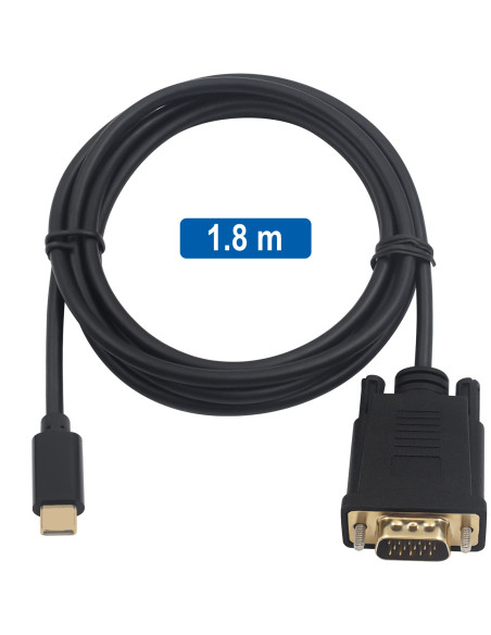 EWENT Cabo Conversor USB Tipo C para VGA 1.8m