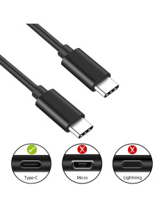 EWENT Cabo USB 2.0 USB C para USB C, AWG22+28, PD60W, 480Mbps, 1.8m 2
