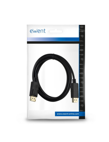 EWENT Cabo DisplayPort v1.2, 4k @ 60hZ, A/A AWG28, 2.0m, Full CU, shie