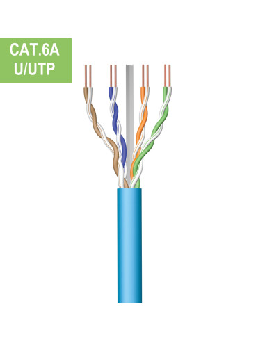 EWENT Bobine de Instalação Cat 6A U/UTP AWG23/1 CU 50mt. CPR Eca Class