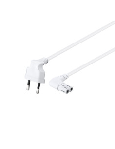EWENT Cabo Alimentação Euro 90° para IEC C7 90°, 1.80m, branco 2