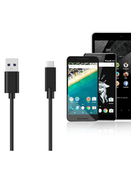 EWENT Cabo USB 3.2 USB-A para USB C, 5Gbps, PD60W, AWG24+28, 1.8m