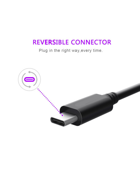 EWENT Cabo USB 3.2 USB-A para USB C, 5Gbps, PD60W, AWG24+28, 1.8m