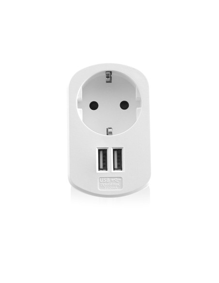 EWENT Carregador USB A 3.4A (17W) com tomada Shuko