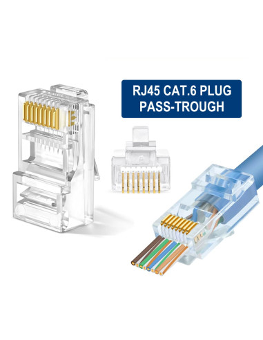 EWENT Fichas RJ45, CAT 6 U/UTP Easyconnect para cabo AWG 23-26, 15u go