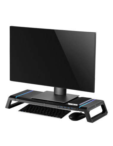 EWENT Suporte dobrável para monitor RGB com gaveta, suporte para smart