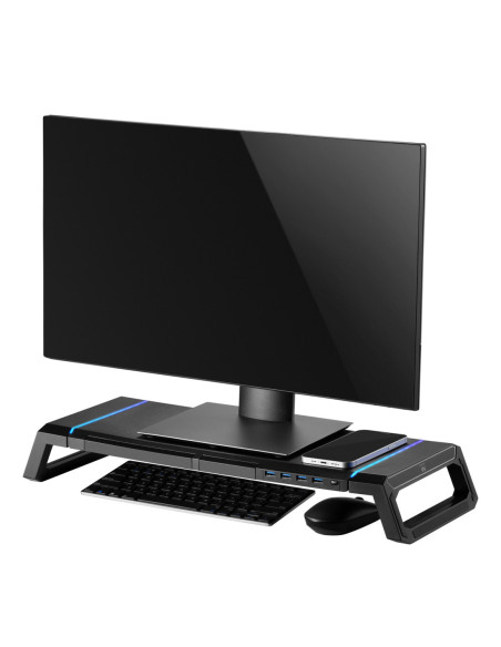 EWENT Suporte dobrável para monitor RGB com gaveta, suporte para smart