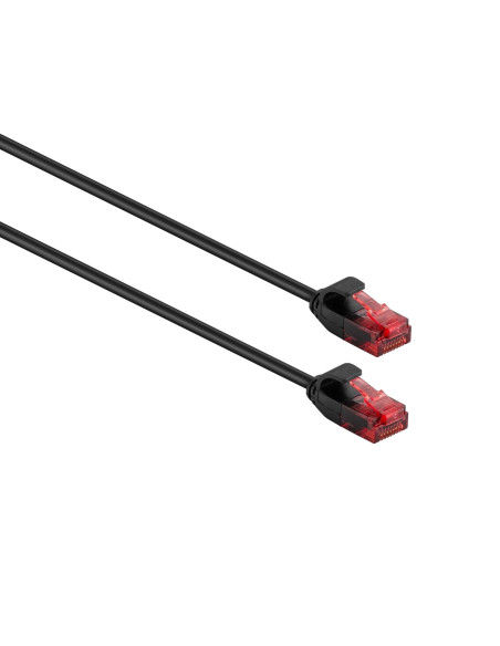 EWENT Cabo de rede Cat.6 U/UTP Slim 0.5m preto