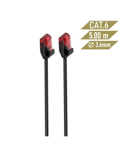 EWENT Cabo de rede Cat.6 U/UTP Slim 0.25m preto 2