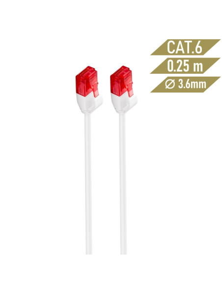 EWENT Cabo de rede Cat.6 U/UTP Slim 1.5m branco
