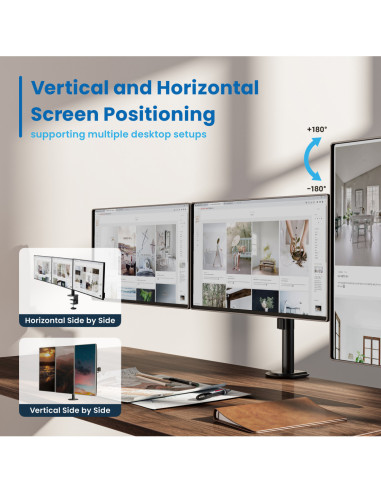 EWENT Suporte Monitor 3 monitores 13-27", Max VESA 100x100