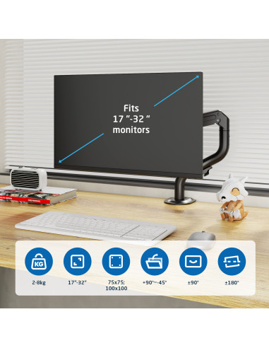 EWENT Suporte Monitor 1 Monitor até 34", Flat até 9Kg e Curso até 7Kg