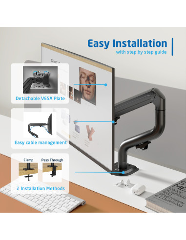 EWENT Suporte Monitor 1 Monitor até 34", Flat até 9Kg e Curso até 7Kg