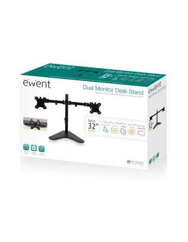 EWENT Suporte Monitor de Mesa 2 Monitores até 32", Max VESA 100x100