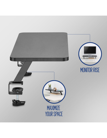 EWENT Prateleira de elevação para monitor com grampos de fixação