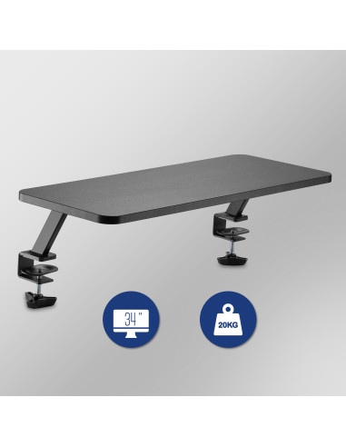 EWENT Prateleira de elevação para monitor com grampos de fixação