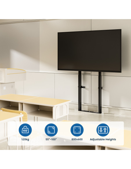 EWENT Suporte TV para Chão/Parede para TVs de 55" a 100", Max VESA 800
