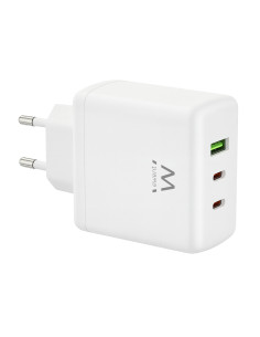 EWENT USB GAN AC charger 65W, 2xUSB-C 65W PD3.0 + 1xUSB-A QC3.0 x4prot